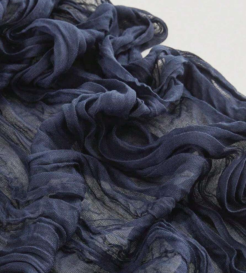 Navy Blue Cheesecloth Table Runner