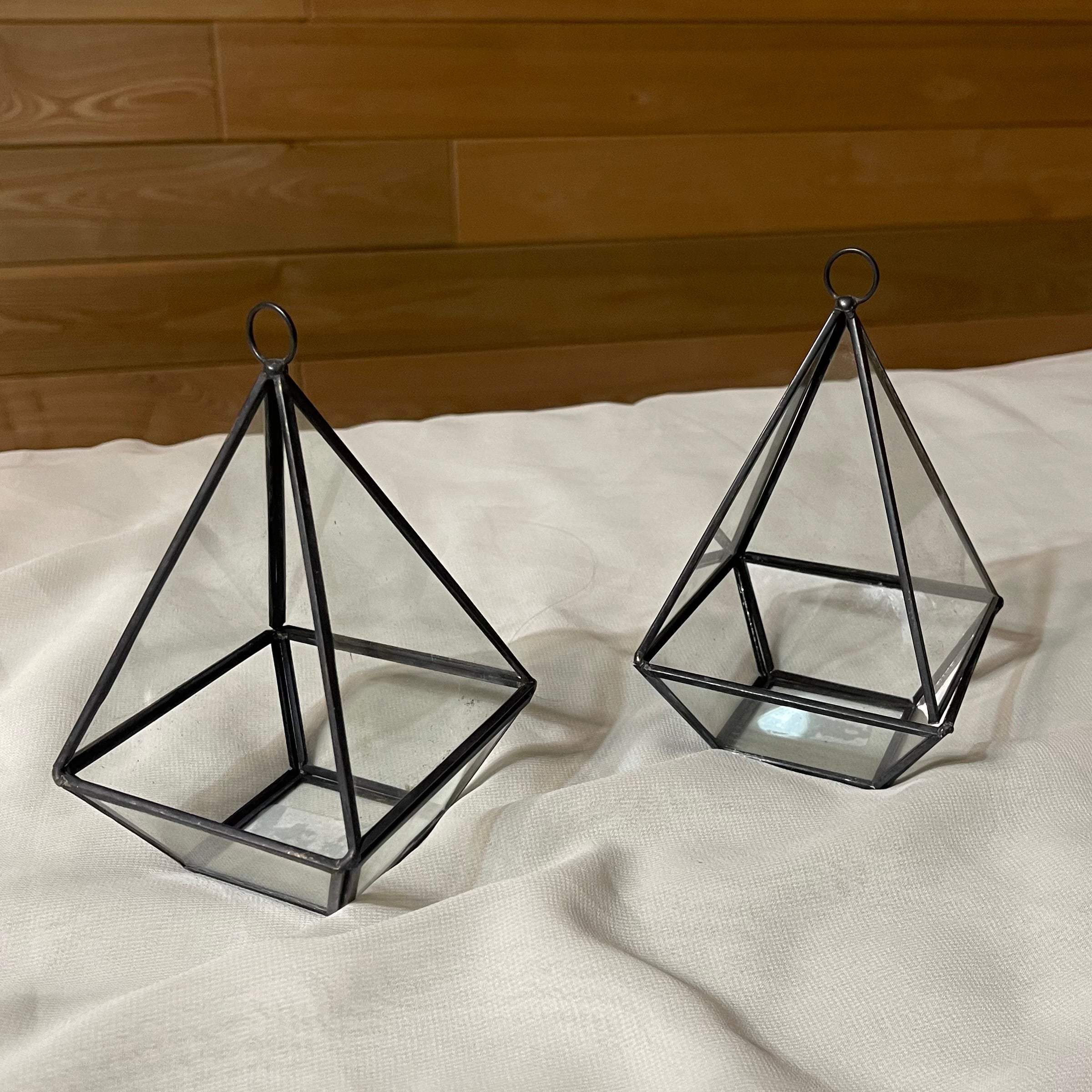 Black Geometric Glass Terrariums