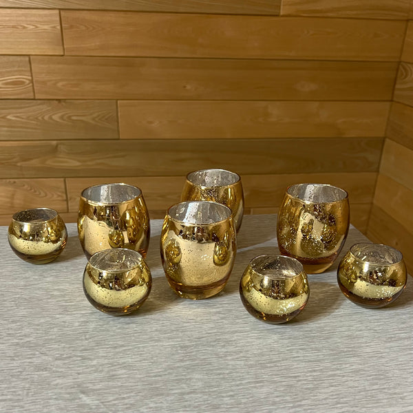 Circular Mercury Glass Votive Holder