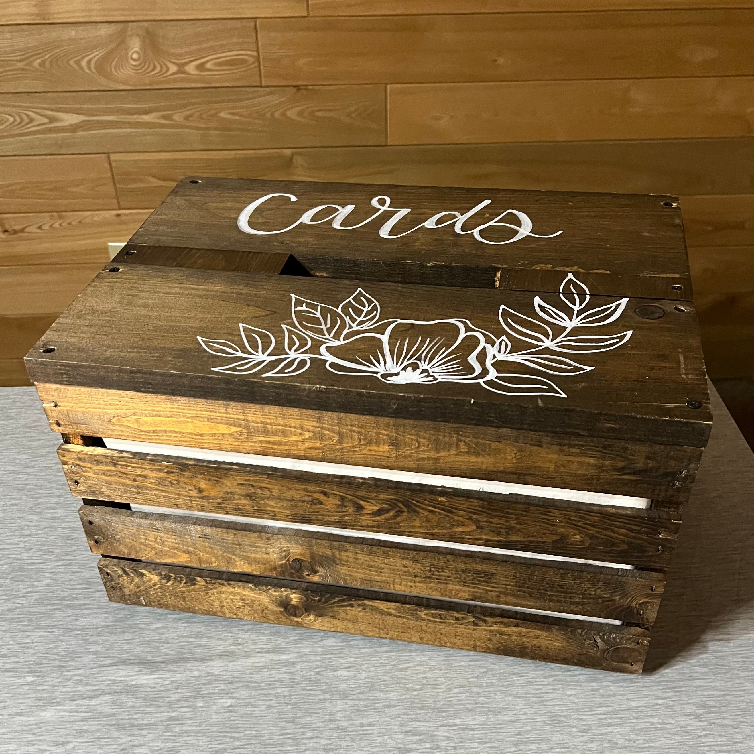 Wooden Crate Card Box