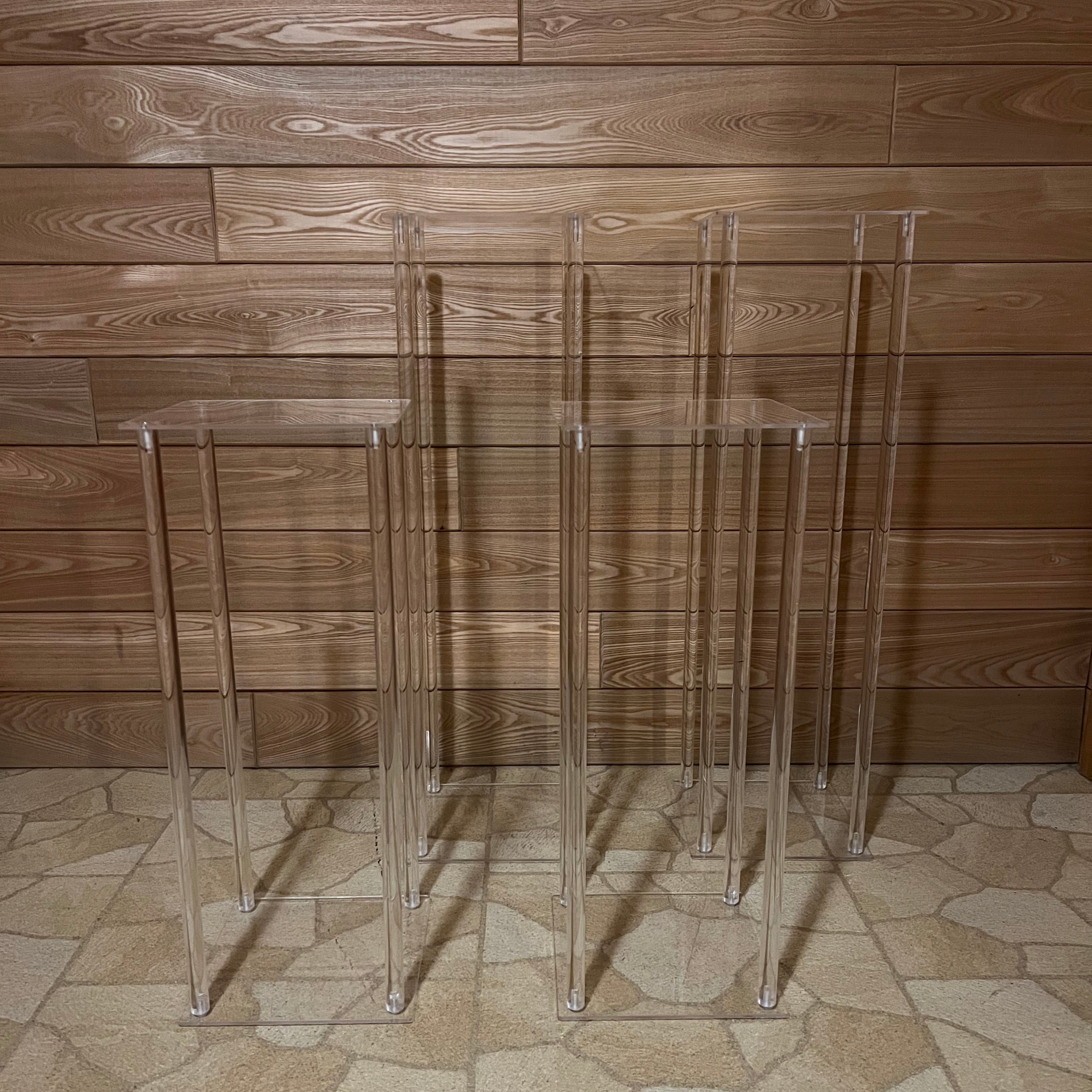 Set of 2 Transparent Clear Stands
